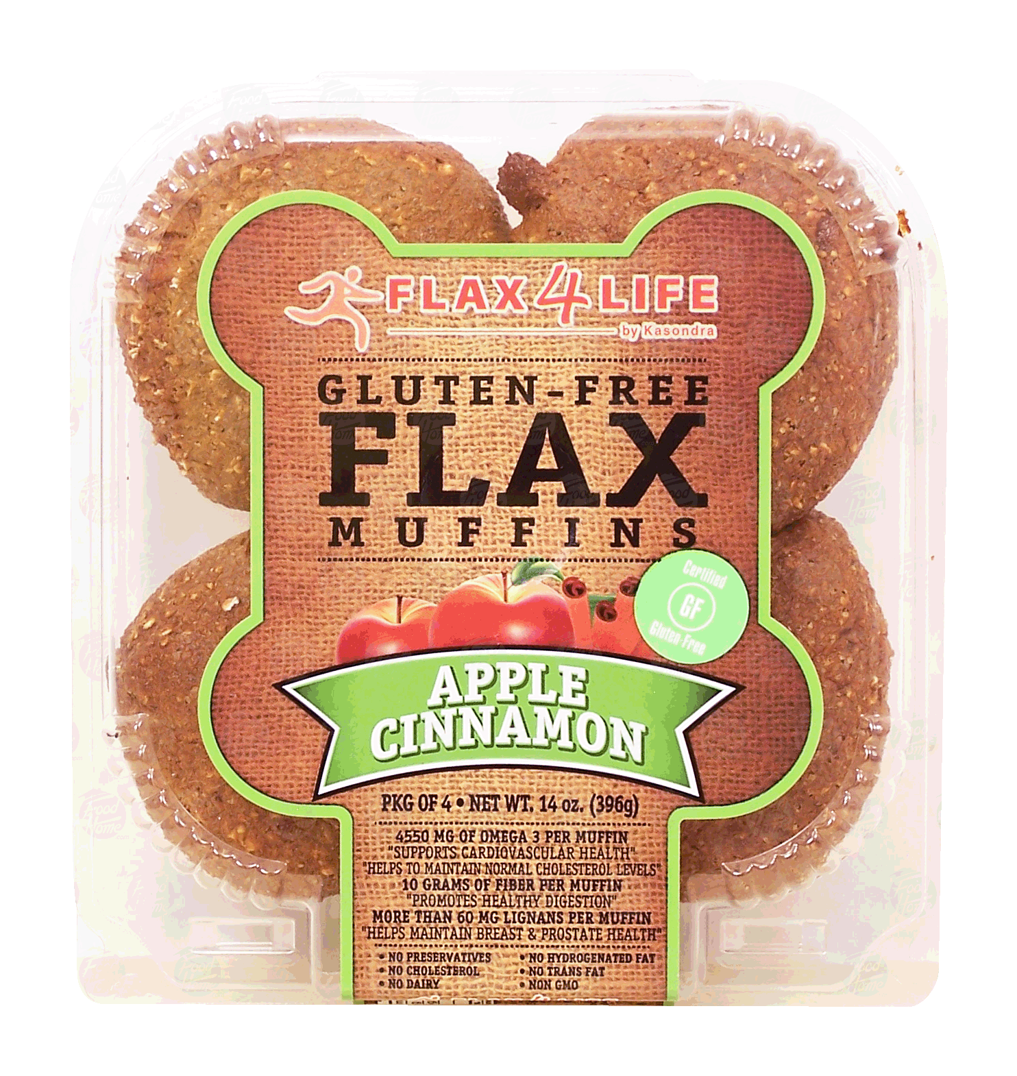 Flax 4 Life  apple cinnamon flax muffin, gluten-free, 4-count Full-Size Picture